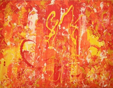 Painting titled "Red Graf" by Delphine Bernard, Original Artwork