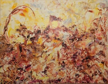 Painting titled "Autumn Leaf" by Delphine Bernard, Original Artwork