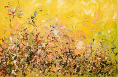 Painting titled "Summer Flowers" by Delphine Bernard, Original Artwork