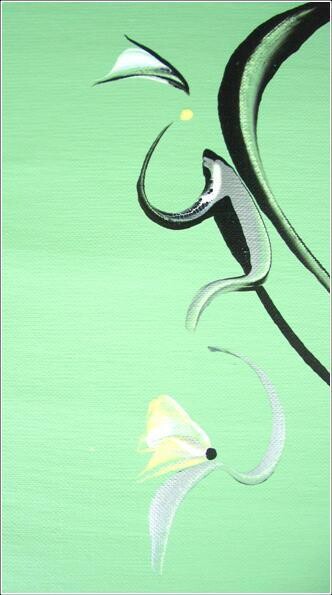 Painting titled "Springy 01" by Delphine Bernard, Original Artwork