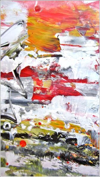 Painting titled "Abstract 09" by Delphine Bernard, Original Artwork