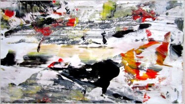Painting titled "Abstract 17" by Delphine Bernard, Original Artwork