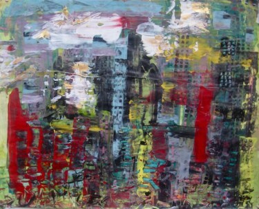 Schilderij getiteld "Hong-Kong" door Delphine Bernard, Origineel Kunstwerk, Acryl