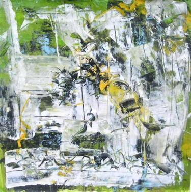 Painting titled "Lime Zest" by Delphine Bernard, Original Artwork, Oil