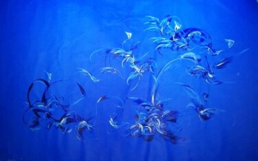 Painting titled "blue angel" by Delphine Bernard, Original Artwork