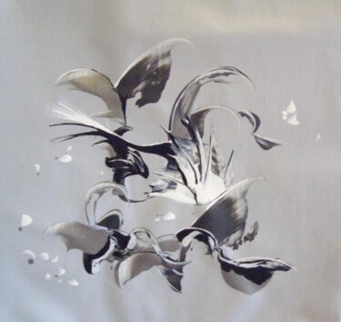 Peinture intitulée "silver2" par Delphine Bernard, Œuvre d'art originale, Huile