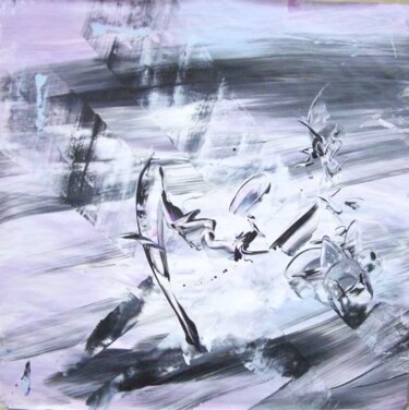 Painting titled "optical grey" by Delphine Bernard, Original Artwork, Oil