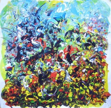 Peinture intitulée "the green room" par Delphine Bernard, Œuvre d'art originale, Huile