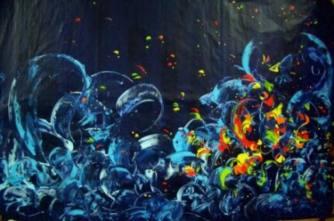 Pintura titulada "blue colors" por Delphine Bernard, Obra de arte original, Oleo