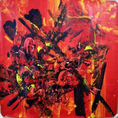 Pittura intitolato "fire" da Delphine Bernard, Opera d'arte originale, Olio