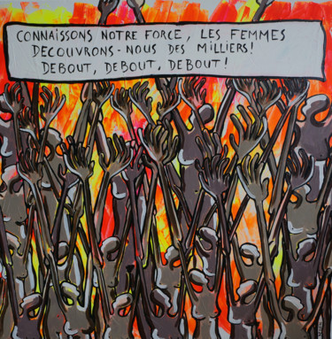 Pintura titulada "Des milliers..." por Delphine Dessein, Obra de arte original, Acrílico