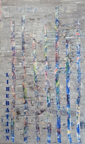 Painting titled "Libération 5" by Delphine Dessein, Original Artwork, Acrylic