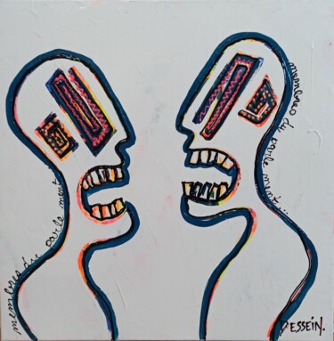 Peinture intitulée "Membres du parle me…" par Delphine Dessein, Œuvre d'art originale, Acrylique
