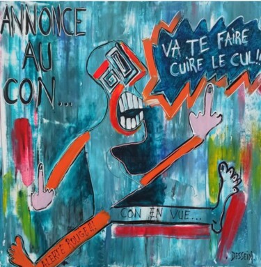 Painting titled "Annonce au con..." by Delphine Dessein, Original Artwork, Acrylic