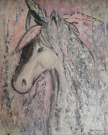 Peinture intitulée "Pegasus" par Delphine Maranon, Œuvre d'art originale, Acrylique
