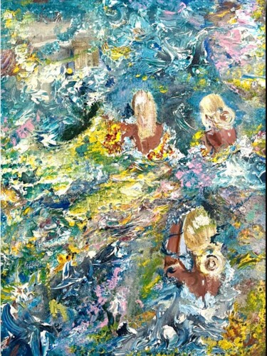 Painting titled "Néreides - série 1" by Delphine Moradi, Original Artwork, Acrylic