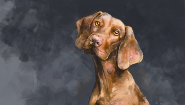 Artes digitais intitulada "Chien" por Delphine Pellizzer, Obras de arte originais, Pintura digital