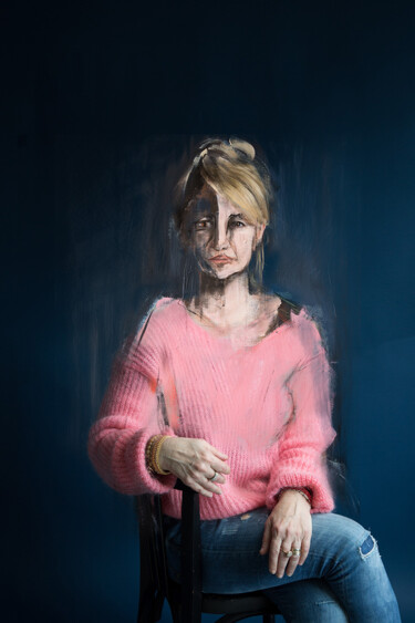 Arts numériques intitulée "Pink Lady" par Delphine Perrin, Œuvre d'art originale, Photo montage Monté sur Aluminium
