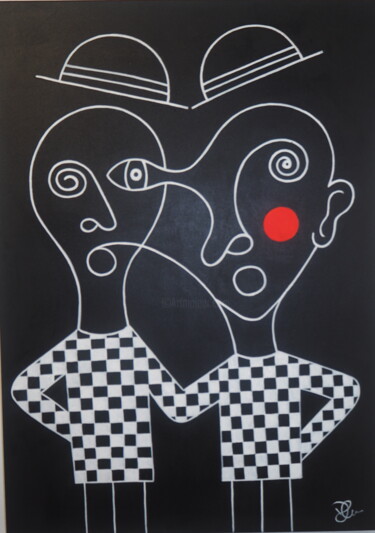 Peinture intitulée "homo" par Delphine Schuwer, Œuvre d'art originale, Acrylique