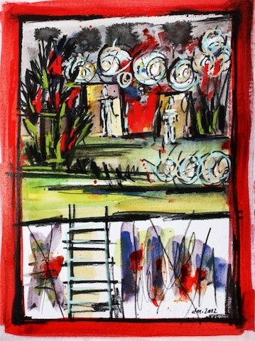 Peinture intitulée "souvenir de guerre…" par Delphine Mabed, Œuvre d'art originale
