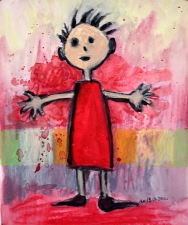 Peinture intitulée "Tout rouge" par Delphine Mabed, Œuvre d'art originale, Huile