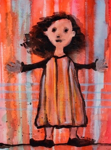 Peinture intitulée "Toute rouge" par Delphine Mabed, Œuvre d'art originale