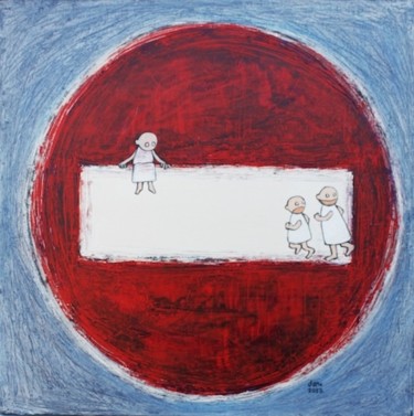 Peinture intitulée "Sens interdit" par Delphine Mabed, Œuvre d'art originale, Huile