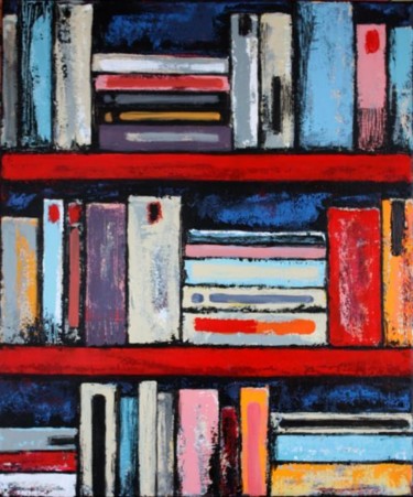 Peinture intitulée "Des livres. tome II" par Delphine Mabed, Œuvre d'art originale, Huile