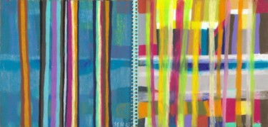 Dessin intitulée "cahier lignes et fa…" par Delphine Mabed, Œuvre d'art originale, Pastel