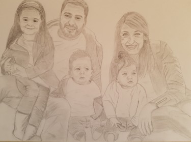 Drawing titled "Famille.jpg" by Delphine Duprat, Original Artwork, Graphite