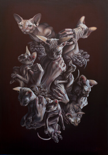 Peinture intitulée "Belongings" par Delphyne Veyrat D'Urbet, Œuvre d'art originale, Huile Monté sur Châssis en bois