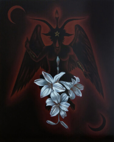 Pintura intitulada "Absolution" por Delphyne Veyrat D'Urbet, Obras de arte originais, Óleo Montado em Painel de madeira