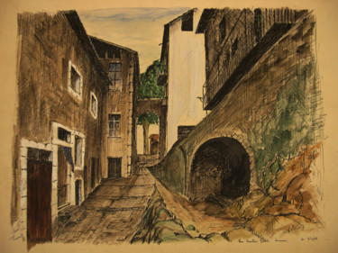 Peinture intitulée "Luceram rue Carolin…" par Jamy Delpias, Œuvre d'art originale