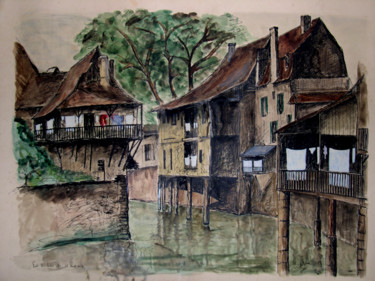 Peinture intitulée "Salies de Béarn" par Jamy Delpias, Œuvre d'art originale