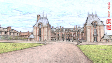 Digitale Kunst mit dem Titel "Château de Grosbois…" von Jamy Delpias, Original-Kunstwerk