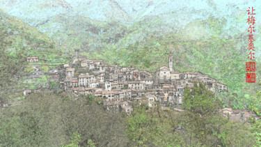 Arts numériques intitulée "Panorama du Village…" par Jamy Delpias, Œuvre d'art originale