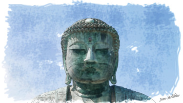 Digital Arts titled "Bouddha de Kamakura…" by Jamy Delpias, Original Artwork, Digital Painting