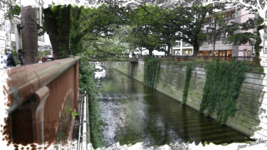 Digitale Kunst getiteld "Le canal de Meguro…" door Jamy Delpias, Origineel Kunstwerk, Digitale fotografie