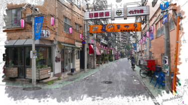 Arts numériques intitulée "Rue de Nakameguro -…" par Jamy Delpias, Œuvre d'art originale, Peinture numérique
