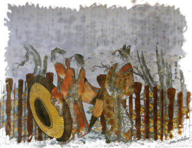 Arte digitale intitolato "Courtisan et Dames…" da Jamy Delpias, Opera d'arte originale, Pittura digitale