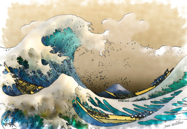 Grande Vague Kanagawa Design Vintage Remix Du Tableau Original De Hokusai  Illustration Stock - Illustration du décoration, normal: 223080516