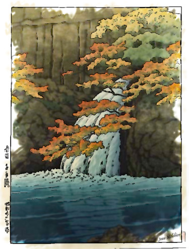 Digitale Kunst mit dem Titel "Hasui Kawase - Chut…" von Jamy Delpias, Original-Kunstwerk, Digitale Malerei