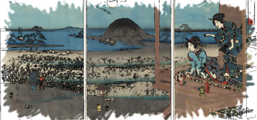 Arts numériques intitulée "Hiroshige et Toyoku…" par Jamy Delpias, Œuvre d'art originale, Peinture numérique