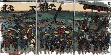 Arts numériques intitulée "Hiroshige - Travers…" par Jamy Delpias, Œuvre d'art originale, Peinture numérique