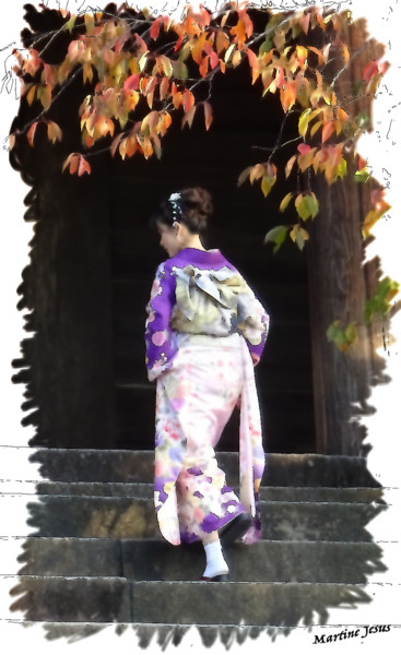 Arts numériques intitulée "Jeune Dame Japonais…" par Jamy Delpias, Œuvre d'art originale, Peinture numérique