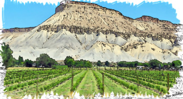 Digital Arts titled "Vineyard in Utah -…" by Jamy Delpias, Original Artwork, Digital Painting