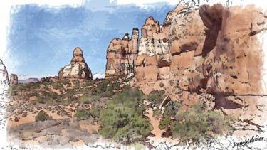 Digital Arts titled "Canyonland Utah" by Jamy Delpias, Original Artwork, Digital Painting