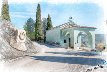 Arte digitale intitolato "Chapelle bleue de C…" da Jamy Delpias, Opera d'arte originale, Pittura digitale