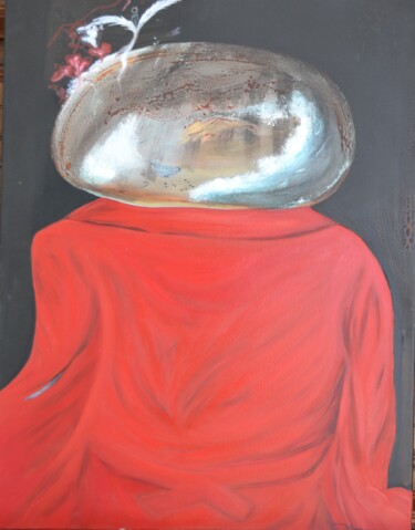 Peinture intitulée "L'Homme la tête dan…" par Delpierre, Œuvre d'art originale, Huile