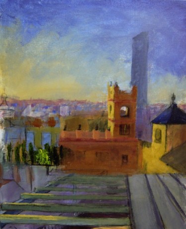 Pintura titulada "Atardecer Torre Sev…" por The_feelings_ Of, Obra de arte original, Acrílico